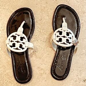Tory Burch Bonbon Miller Sandals with Skull Charm Attached. LIMITED EDITION